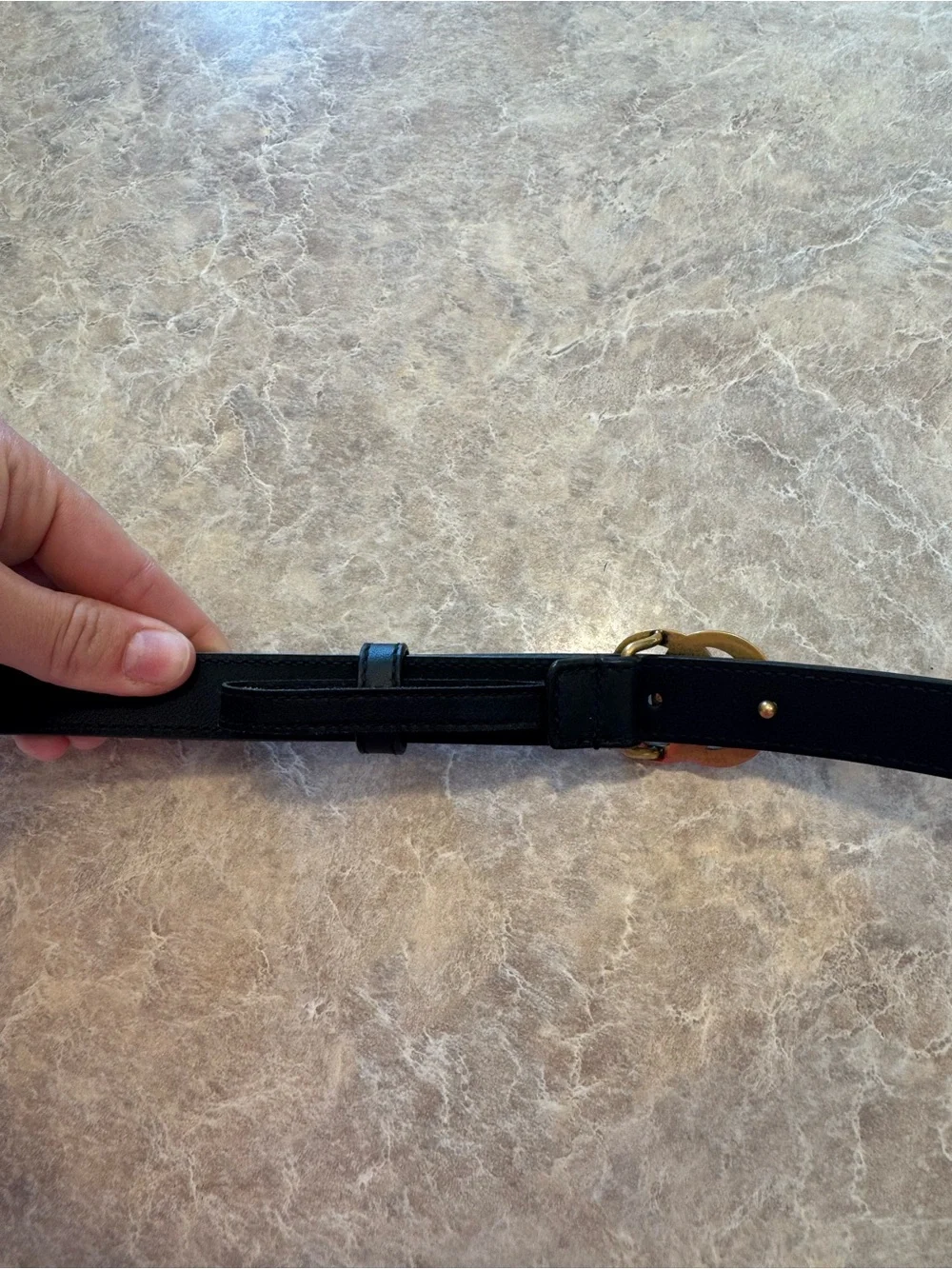 Gucci Black Leather Belt with Pearl-Embellished Double G Buckle
